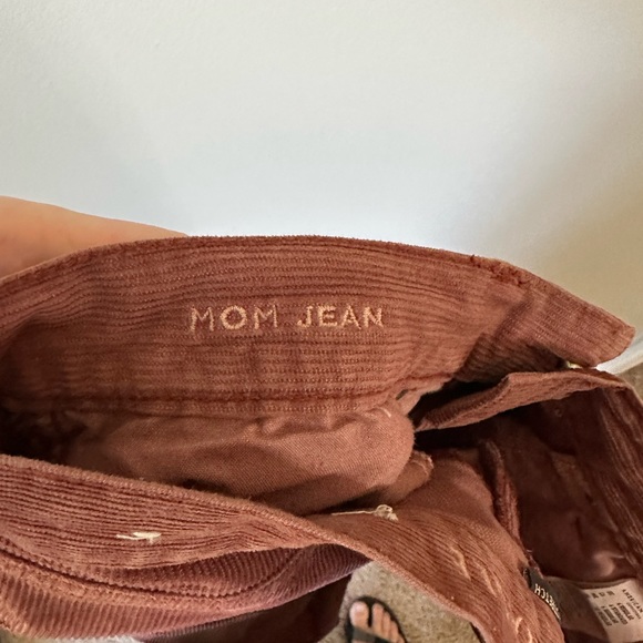 American Eagle Brick Red Corduroy Mom Jean Pants Size 6 - Picture 3 of 5